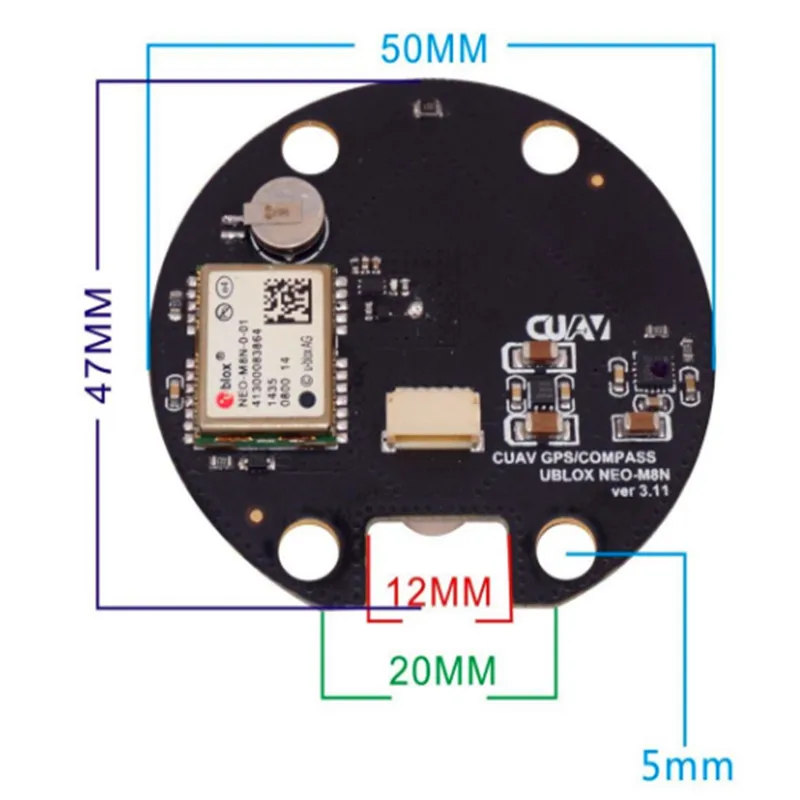 CUAV HOT U-Blox NEO-M8N Контроллер полета gps с компасом w/подставка держатель для Pixhack Pixhawk PX4 APM Контроллер полета