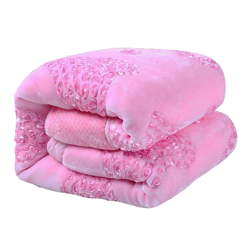 Winter Warm Raschel Blanket Embroidered Fluffy Chunky Thick Mink Winter Warm Raschel Blanket Embroidered Fluffy Chunky Thick Mink Wedding Gifts Bedding Double Bed Queen Size Comforter Cobertor In Blankets From Home