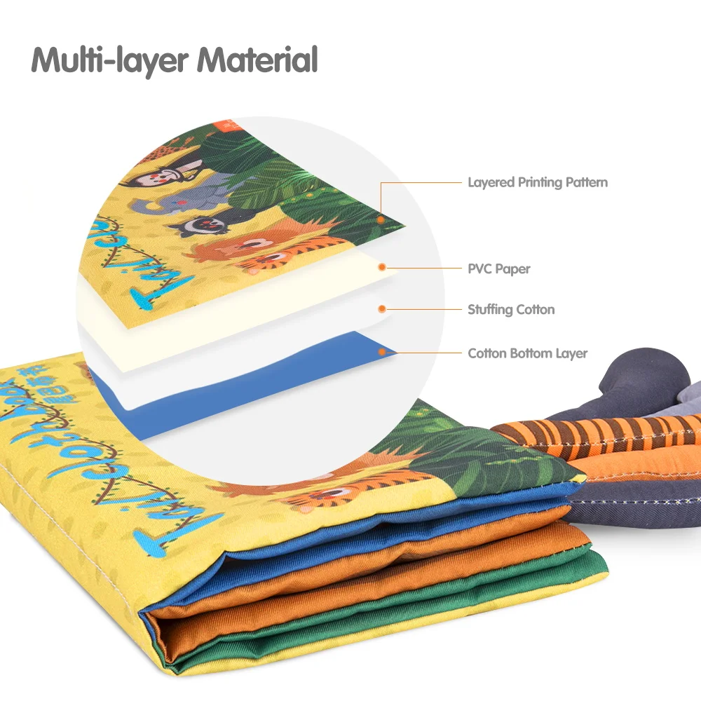 Tumama Baby Cloth Book Early Learning Educational Toys with Animals Tails English Story Soft Cloth Development Books RattelesToy Tumama Baby Cloth Book Early Learning Educational Toys with Animals Tails English Story Soft Cloth Development Books RattelesToy