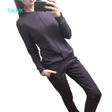 TAOVK new fashion Russia style Women’s Autumn Tracksuit Women Hoodies 2-Piece Set t-shirts+Long Pants) Leisure Suits