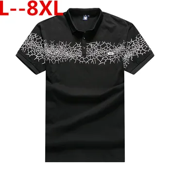

8XL 7XL 6XL 5XL T Shirt Men Fashion Dot Print Short Sleeve T-Shirt Men Summer Business Casual Men's T-Shirts Top Tee Shirt Homme
