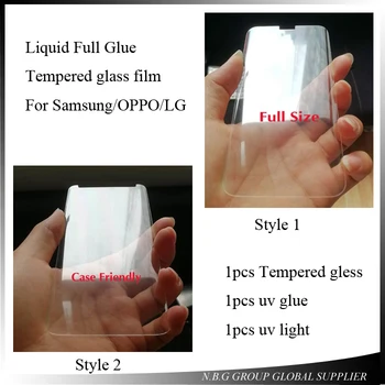 

10pcs Full Liquid Glue Screen Protector For Samsung S9 S9 plus S8 S8plus Note 8 Note 9 S7edge S6edge full glue for OPPO find X