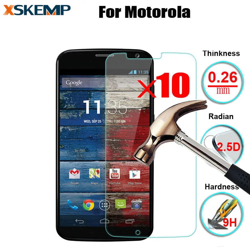 XSKEMP 10 шт. для Motorola Moto Z Force Vector Maxx E3 3rd G4 Play фронтальная Противоударная 2.5D защитная