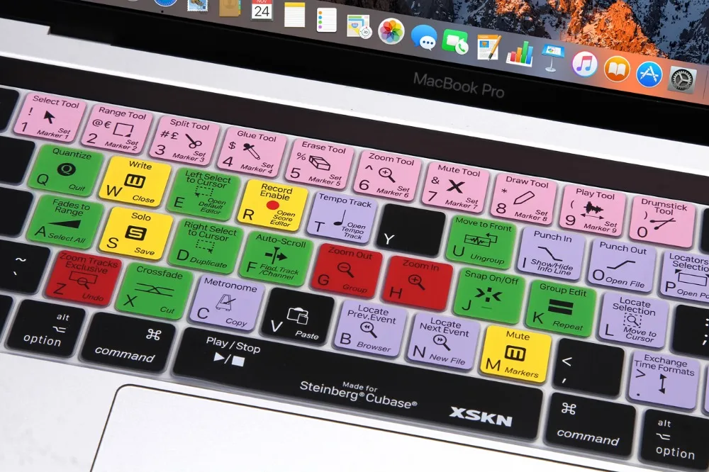 XSKN для Steinberg Cubase клавиатура кожа для Apple Magic Keyboard US и EU раскладка, английский функциональный силиконовый чехол для клавиатуры