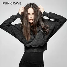 Панк РЕЙВ панк стиль темные летучие мыши свободные короткие худи PY-208