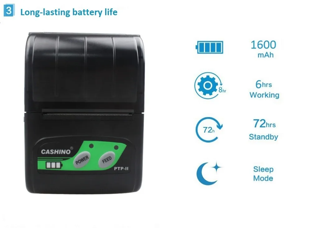 3. 1600mAh li-ion battery