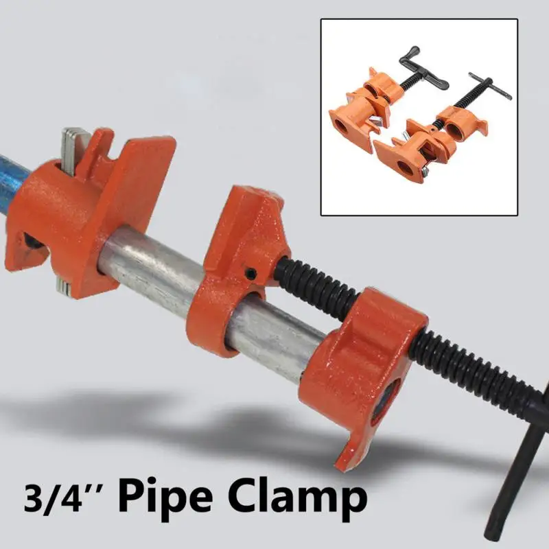 

Pipe Clamp Wood Gluing Heavy Duty Cast Steel 1/2 Durable Hand rock rod Straight rod Pipe Tube Clamps Woodworking Tools 025