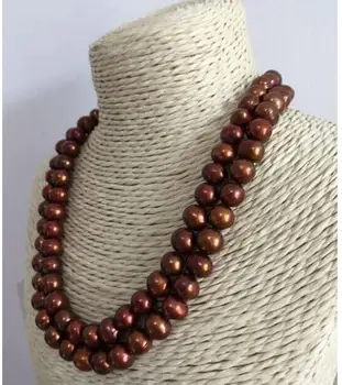 

elegant 10-11mm south sea baroque chocolate pearl necklace 38"14K Gold Clasp KKK