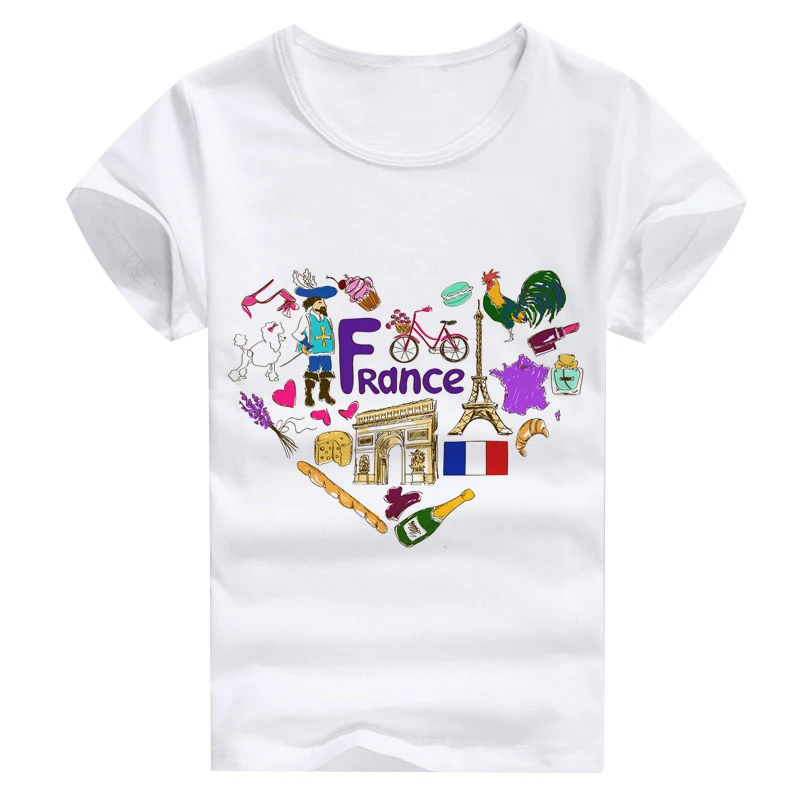 RUNNING CHICK France print countries love girl t shirts and couple clothes matching private customization