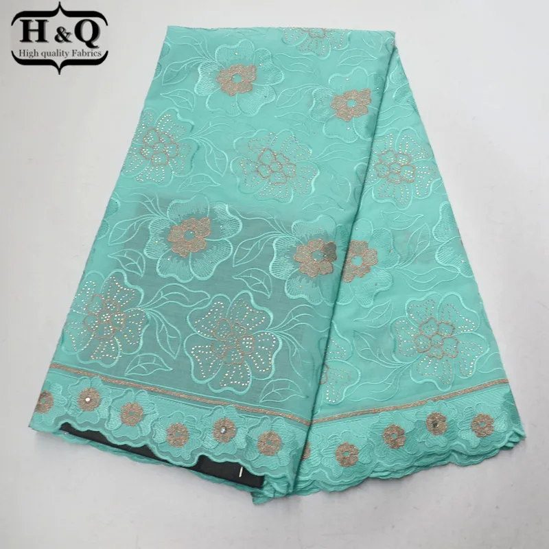 

Gorgeous African Lace Fabric With Stones 5 Yards Swiss Voile Lace in Switzerland High Quality Nigerian Embroidery Lace 2019 New