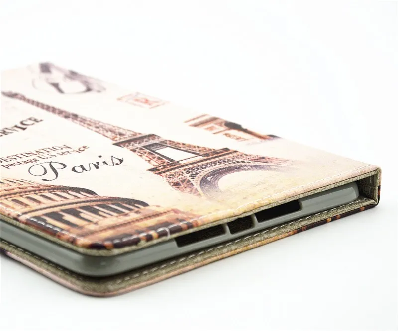 For Apple iPad Air 2 Case PU Leather Classic Retro Eiffel Tower Wallet Flip Book Stand Card Slots Tablet Cover for iPad 6 Yellow (60)