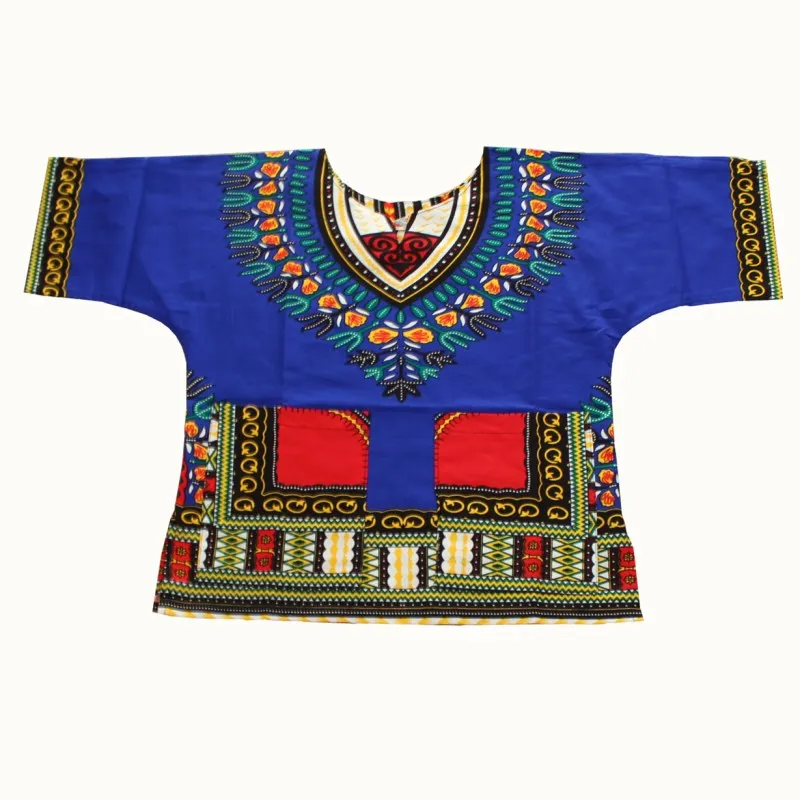 Новое поступление, детская одежда нового модного дизайна в африканском стиле с принтом Дашики для мальчиков и девочек(быстрая - Цвет: blue