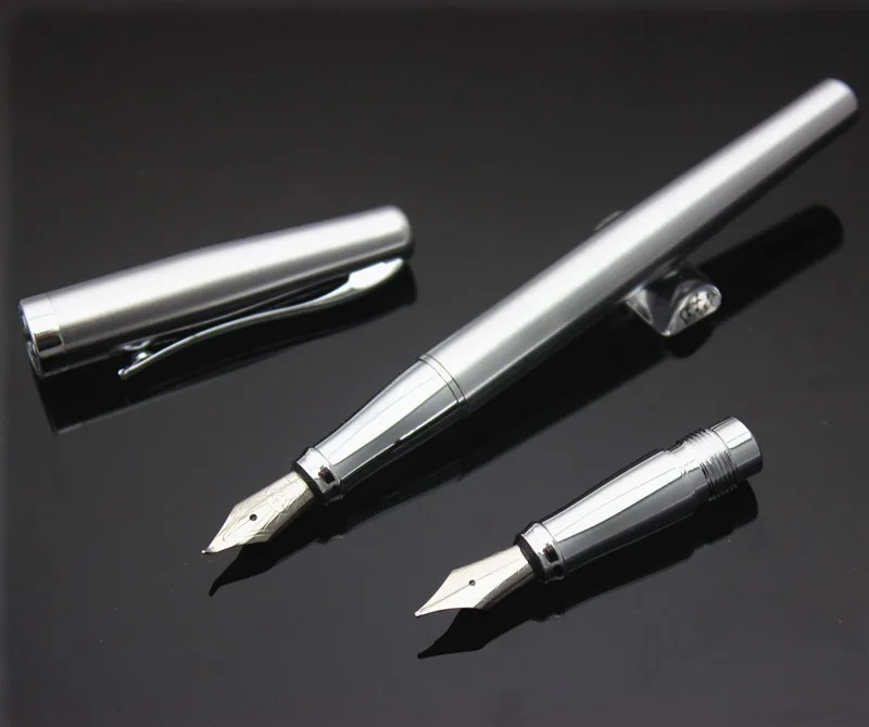 Германия duke-d2 209 серебряный зажим авторучка для каллиграфического Бизнес офиса подарок изгиб перо школы чернила ручки двойной 0,5 мм перо - Цвет: one pen 01