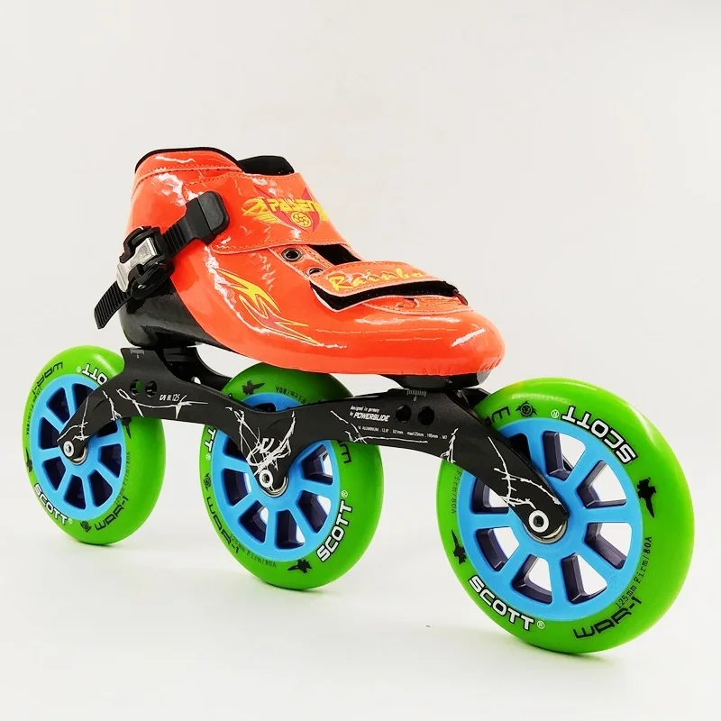 المهنية PASENDI سرعة سكيت 3X125 إطار الأسطوانة التزلج الأحذية 125 ملليمتر عجلات كبيرة الكبار حذاء تزلج بعجلات 2017 أحذية النساء الرجال