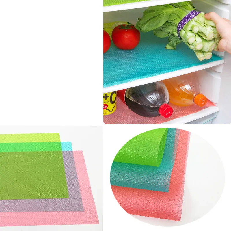 

1pc/4pcs Refrigerator Pad Antibacterial Antifouling Mildew Moisture Tailorable Pad Fridge Mats Waterproof silicone mat