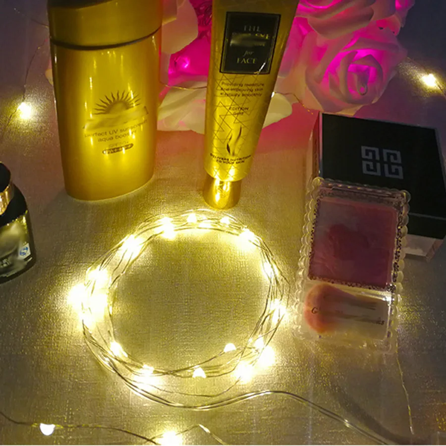 10/20/30 LED CR2032 Button Battery Type Holiday Copper Wire LED String Light Christmas Lights Indoor Bedroom Decor Lights HG-39