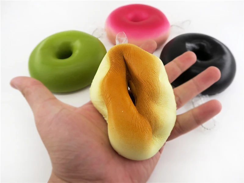 Kuutti Squishy 30 шт. Джамбо Розовый Черный Простой Зеленый бублик хлеб Сжимаемый