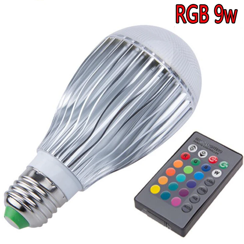 Светодиодное освещение AC85 265V 9W E27 E14 GU10 MR16 RGB цветная светодиодная лампа прожектор