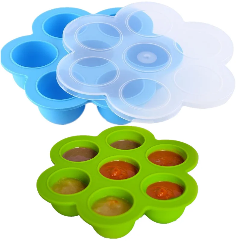 

Silicone Egg Bites Mold With Lid for Instant Pot Accessories Fits Instant Pot 5,6,8 qt Pressure Cooker Ice Cube Tray 7 Cavities