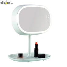1 шт. лучшее качество модная женская подставка для макияжа зеркало перезаряжаемый светодиодный светильник Косметическая вращающаяся для рабочего Стола Настольная кровать лампа Декор подарок