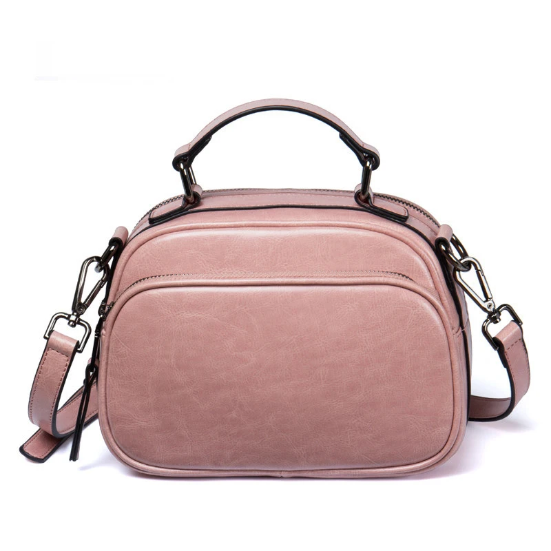 

women bag 2018 genuine leather handbag retro single shoulder crossbody Oil wax cowhide leisure fashion little bag bolsos mujer