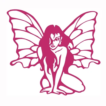 

Fairy Faerie Sitting Wings Hair Car Truck Window Laptop Vinyl Decal Sticker Beauty Temptation Body Car Stickers Decals