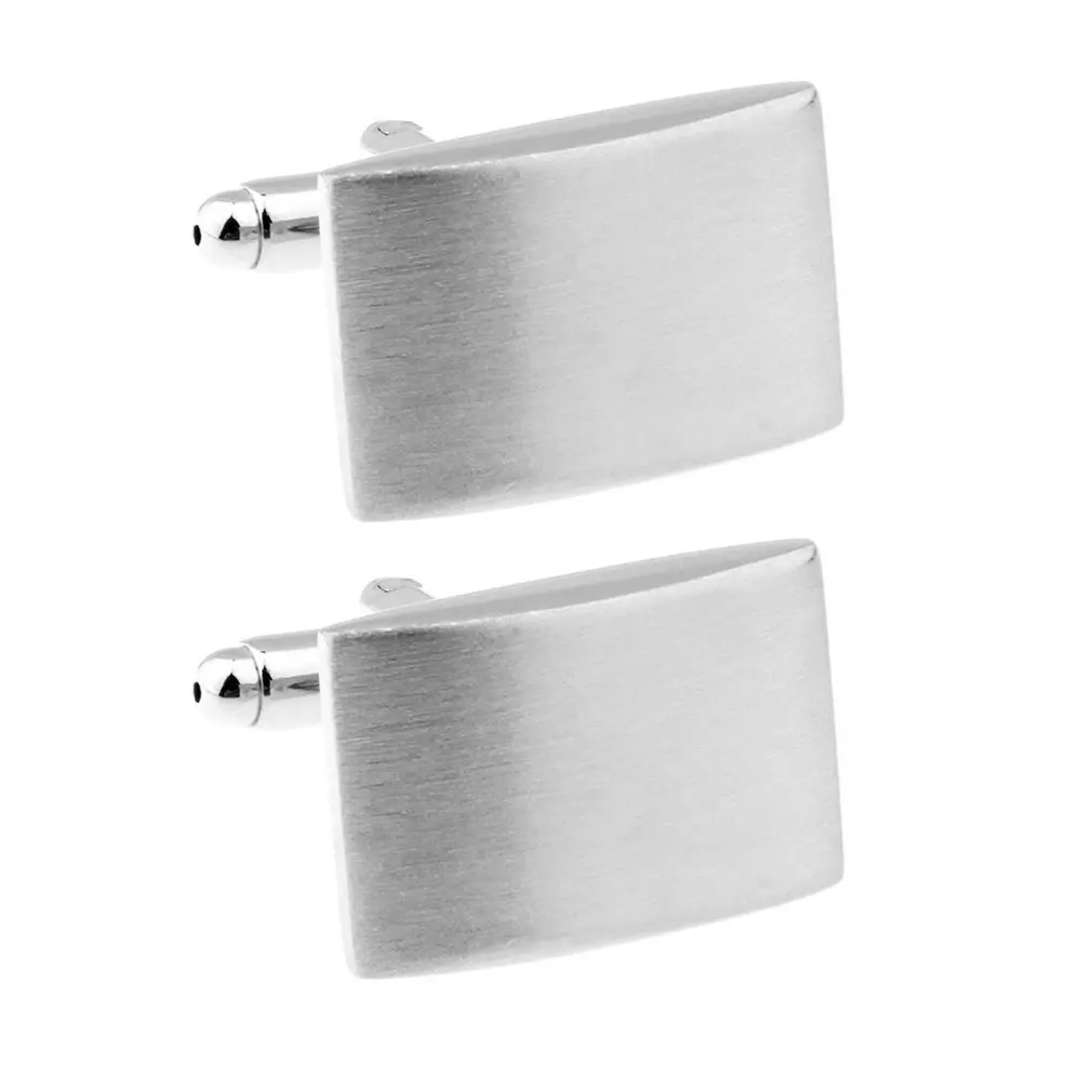 

Simple Style Silver Rectangle Cufflinks Mens Shirt Cuff Button Christmas Gifts for Men Cuff link gemelos Mens Jewelry