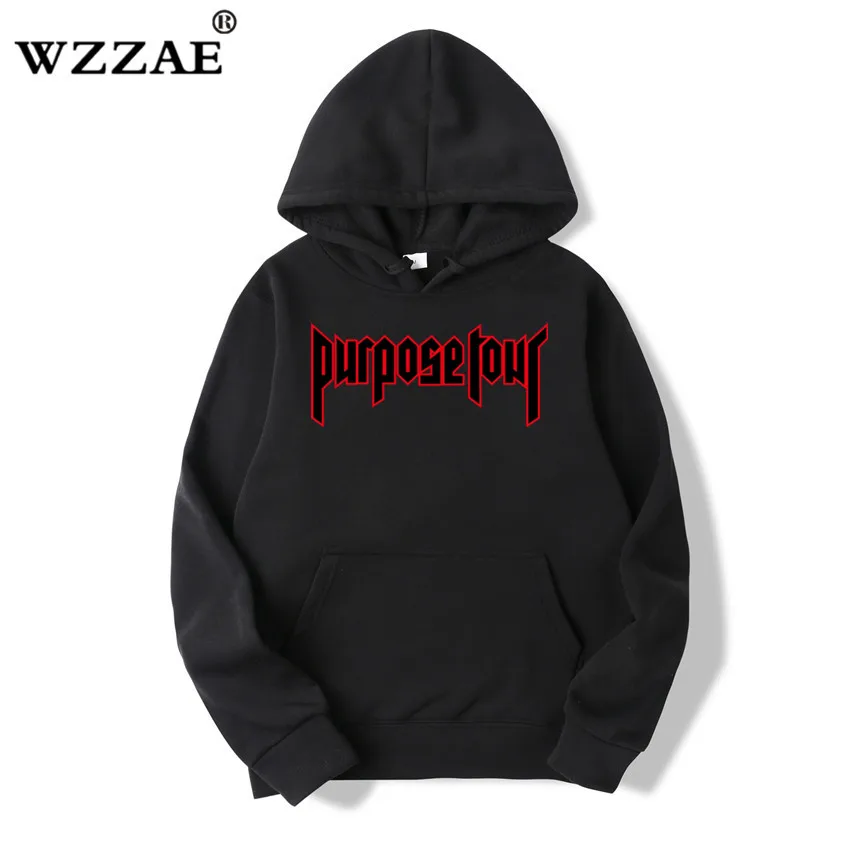 2018 New Arrive Justin Bieber Hip Hop Skateboard Men Hoodie Justin Bieber Purpose Tour Trasher Men Hoodies & Sweatshirts XXXL