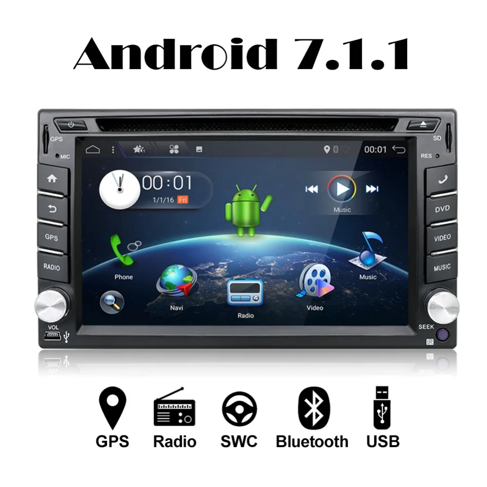 4 ядра автомобильный dvd 2 Din Android 7,1 Подходит для NISSAN QASHQAI Tiida Универсальный Автомобильный DVD аудио стерео радио gps ТВ 3G Wi-Fi BT dvd