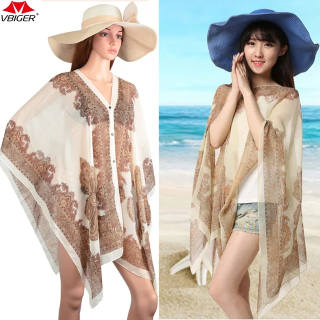 Ver Women Beach Cover Up Print Fl Sunproof Swimsuit Ver Women Beach Cover Up Print Fl Sunproof Swimsuit Ups Bathing Suit