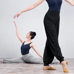 Для женщин хлопок Танцы Йога длинные штаны женские балетки танец живота брюки свободные шаровары