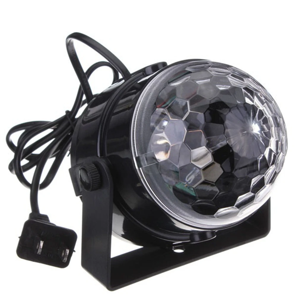 

RGB effect Stage Lighting 5w Crystal Auto Sound Magic Ball Disco Light dmx star laser party DJ club elf Lamp US Plug