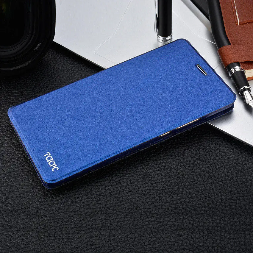 TCICPC чехол для телефона s для Xiaomi Mi Max 2 Чехол Флип Роскошный Utral тонкий из искусственной кожи+ Жесткая задняя крышка из ПК для Xiaomi Mi Max 2 Coque - Цвет: Dark Blue