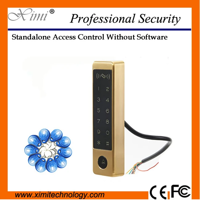 Cheap No Software 125Khz Rfid Card Reader M12-C Touch Keypad Wiegand Reader Access Control System