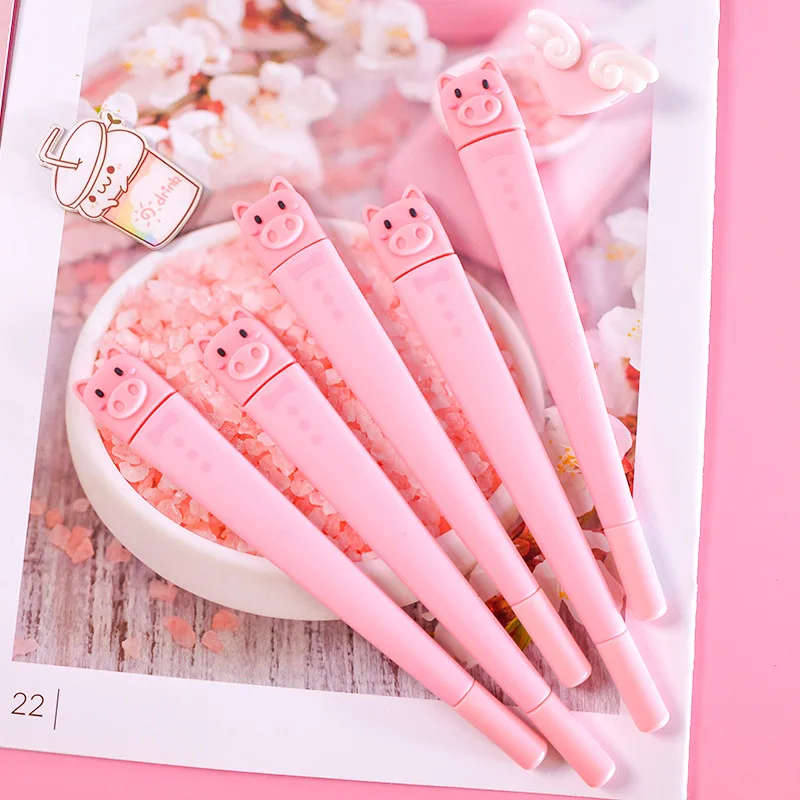 

1 Pcs Cartoon Animal Gentleman Pig 0.5mm Gel Pen for Writing Pens Kawaii Student School Supplies Escolar Stationery