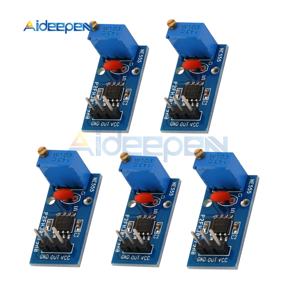 

5Pcs NE555 Adjustable Resistnce Frequency Pulse Generator Module 5V-12V Single Channel Output Module for Arduino Smart Car