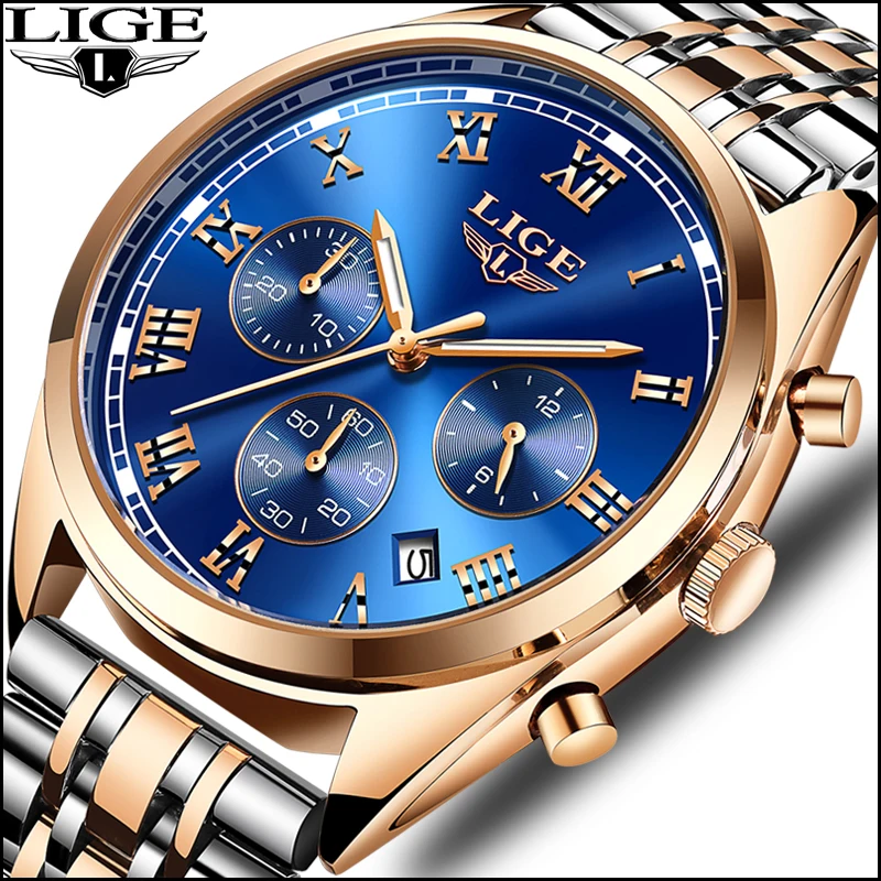 

2018 Mens Watches LIGE Top Brand Luxury Man Waterproof Quartz Clock Men Fashion Business Watchs Relogio Masculino relojes hombre