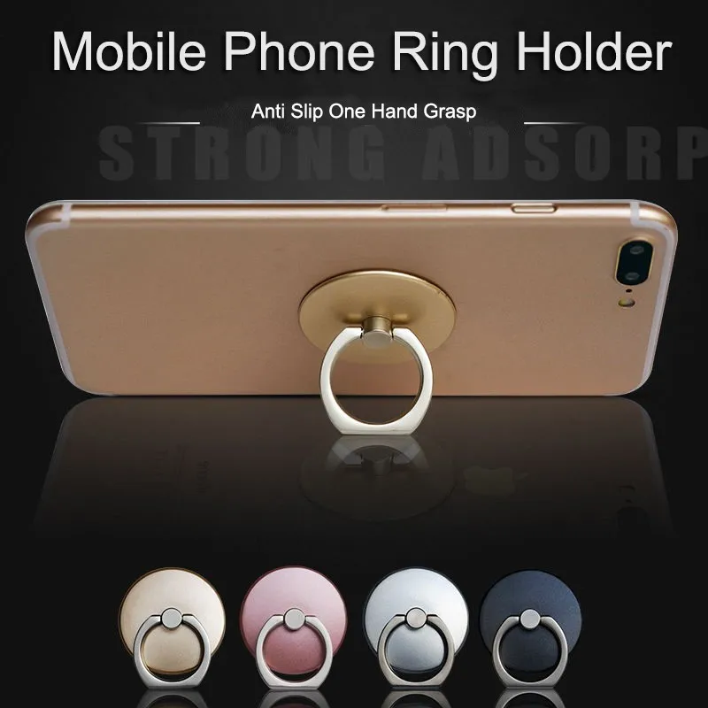 Universal 180 Degree Finger Ring Mobile Phone Grip Stand Holder For iPhone Samsung Huawei Metal Phone Mount Stand Random