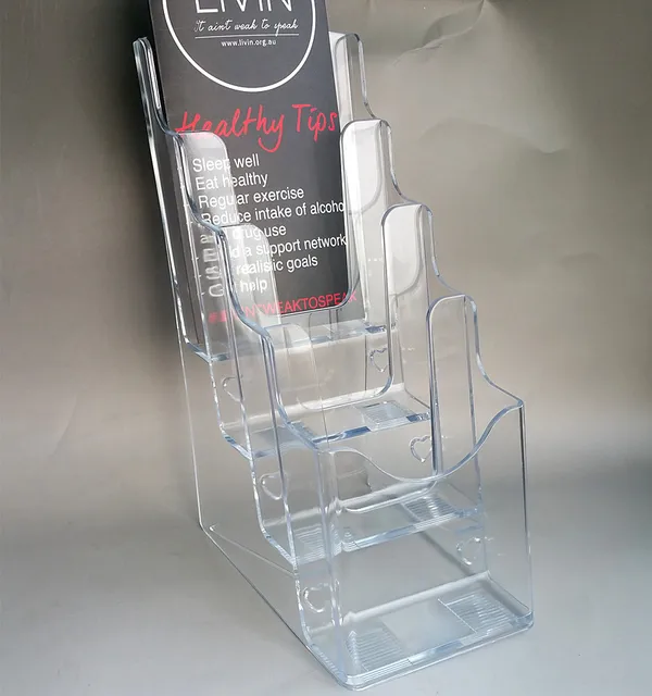 4 tiers plastic acrylic a6 brochure literature display holder racks