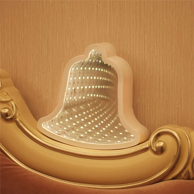  LED Night Light Space-time Mirror Tunnel Lamp Holiday Home Decor Night Light Led Garland Light Luces 40DC1205