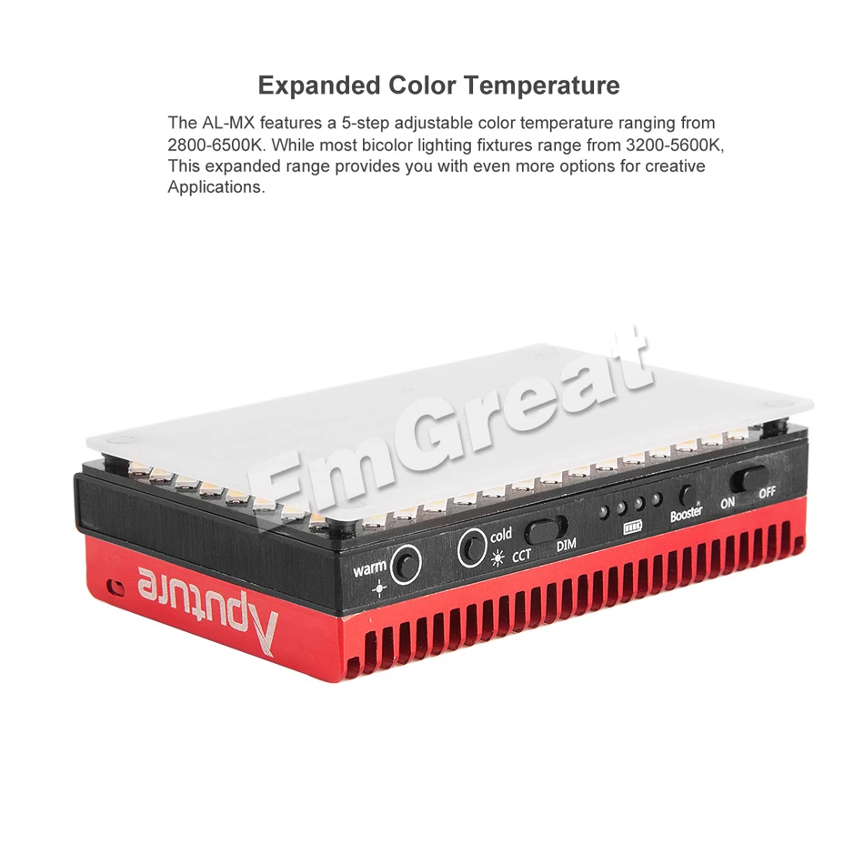 Aputure AL-MX светодиодный видео цветовая температура 2800-6500k TLCI/CRI 95+ накамерный заполняющий светильник карманного размера крошечный светодиодный светильник ing для DSLR