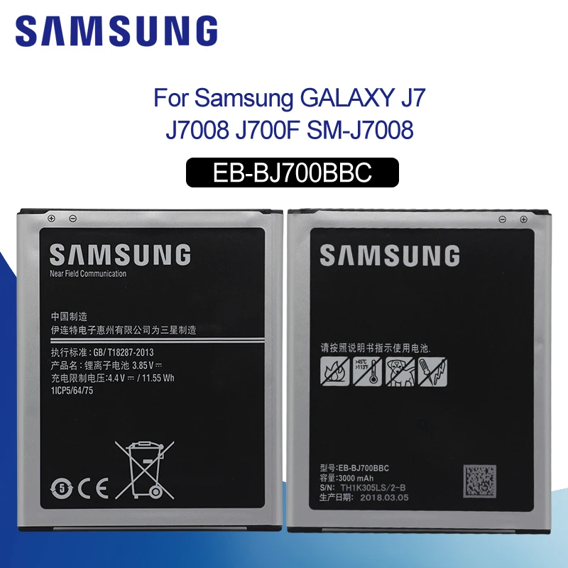 Samsung аккумулятор мобильного телефона EB-BJ700BBC EB-BJ700CBE 3000 мАч Замена для samsung GALAXY J7 J7008 J700F J7009 J7000