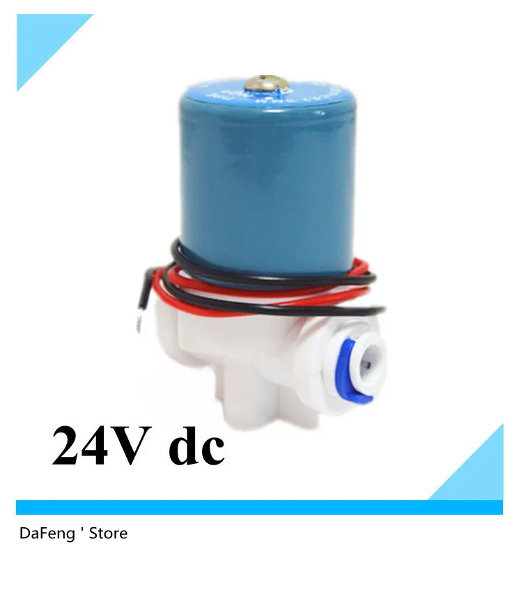 New Plastic Solenoid valve,24V dc for water,ID 6.35mm(1/4") Quick push