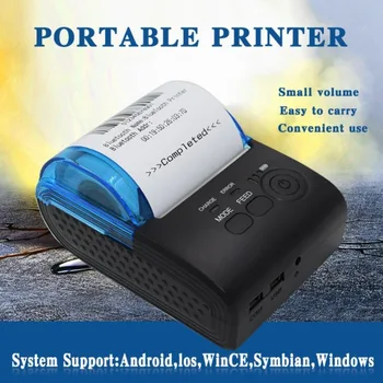 

Portable Thermal Receipt Printer Mini Wireless Bluetooth Printer for iOS and Android 58mm USB Thermal Printer With AU Plug