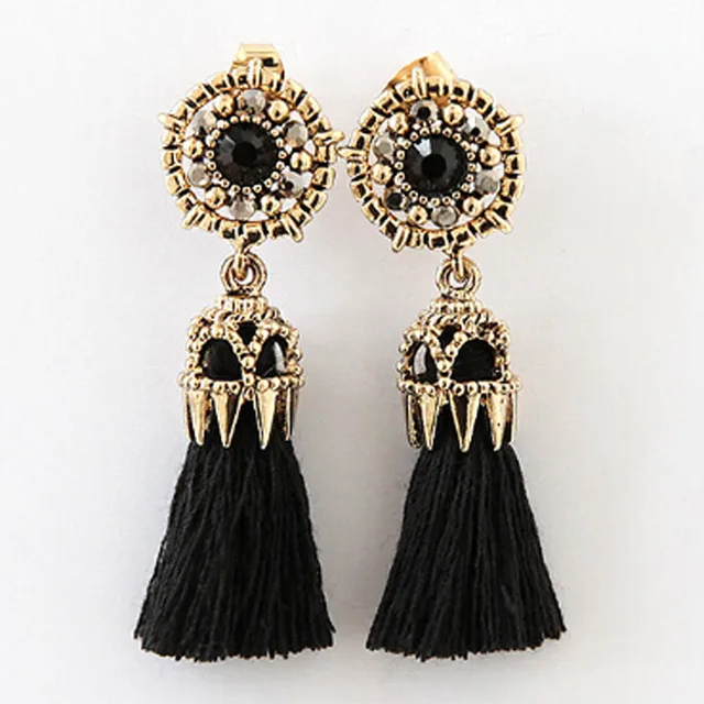 Bohemian Vintage Accessories Long Drop Tel Earrings Beautiful Bohemian Vintage Accessories Long Drop Tel Earrings Beautiful Metal Hollow Out Rose Rhinestone Brinco For Women