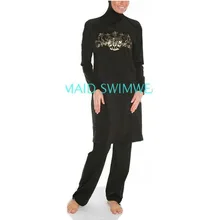 Женский цветочный скромный Мусульманский купальник хиджаб mAh Буркини Спортивная одежда плюс размер бикини