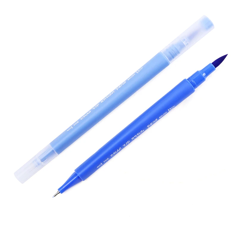Новая Цветная кисть с двумя наконечниками, художественный маркер, акварельные ручки, тонкая подводка и кисть для раскрашивания, рисования, рисования, манга, каллиграфии