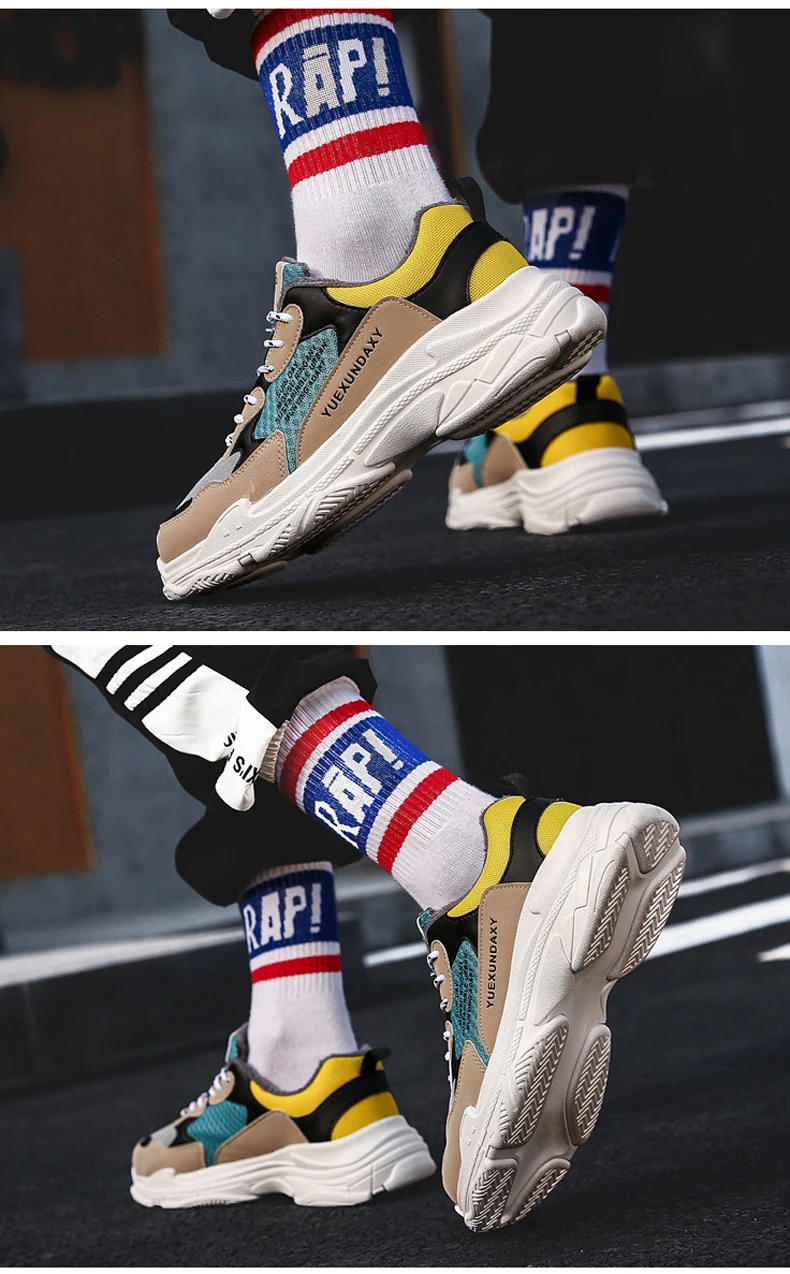Men's Chunky Sneakers Dad Shoes Men Winter Classic With Fur High Platform Trainers Sneaker Black And White Sneakers Men Platform (14)