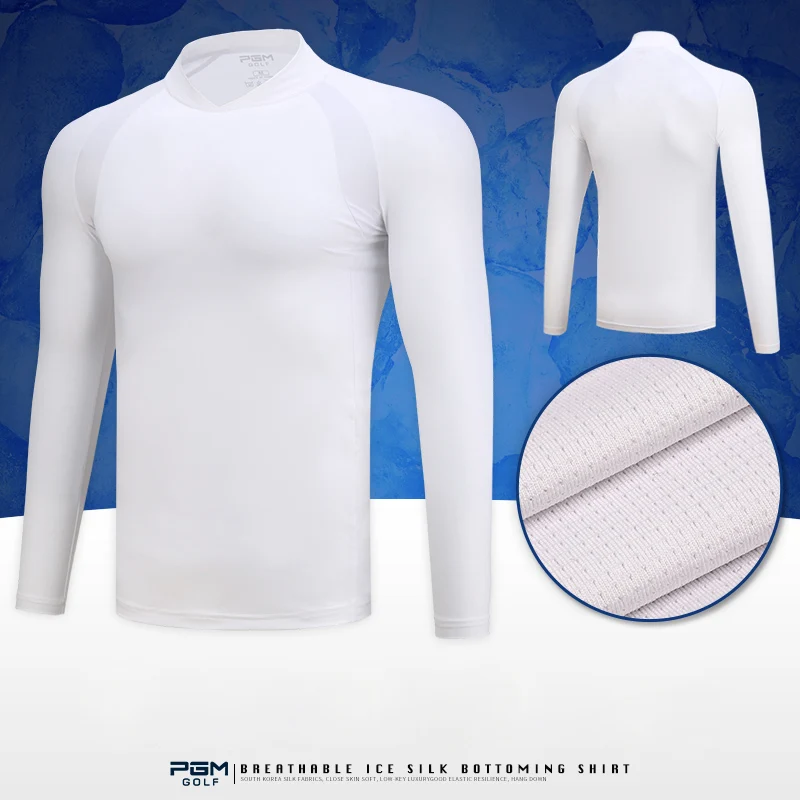 

PGM Men's Golf Clothing Sunscreen Shirt Ice Tights Long Sleeve T Shirt UV Protection Training Underwear Shirts D0749
