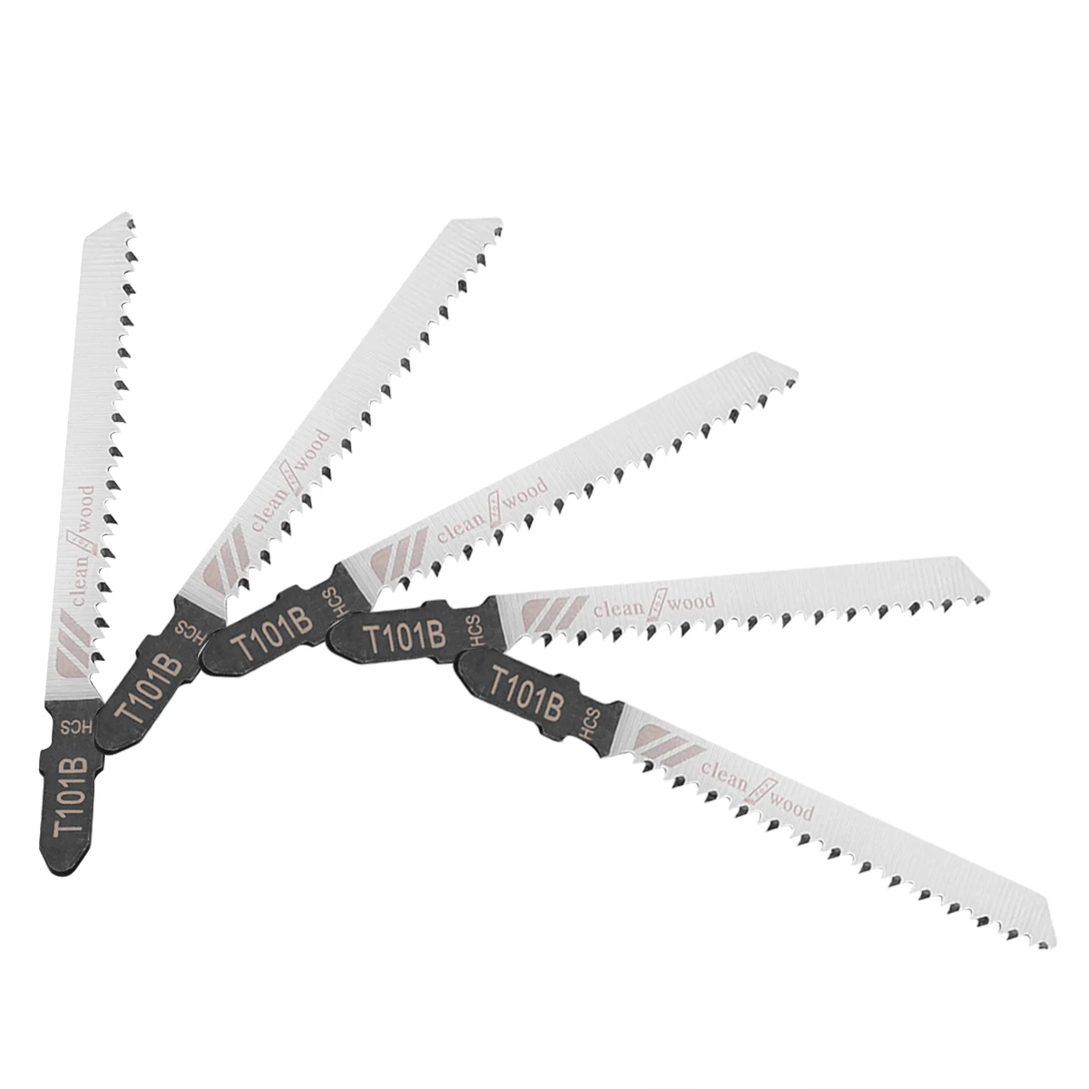 5pcs T101B Jigsaw Blades High Quality Metal Steel Saw Blade 100mm For Softwood & Hardwood Wood Plastics Clean Cut